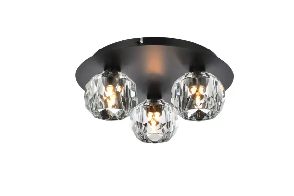 Installation Manual
Specification Sheet
Dimensions
Length: 12"
Width: 12"
Height: 4"
Wire Length: 10"
Depth: 12"
Specifications
Assembly Required: YES
Bulb Included: No
Crystal/Glass Color: Clear
Dimmable: Yes
Distressed Finish: No
Dry/Wet/Damp: Dry
ETL: Yes
Finish (Color): Black and Clear
Fixture Material: Iron and Crystal
Hardware Finish: Black
Harware Material: Iron
Max/Nominal Watt: 60
Number of Lights: 3
Product Shape: Linear
Product Type: Flush Mounts
Product Warranty: 1 year limited
Socket Type: G9
Wattage/Bulb: 20
Weight: 7.37
Wire Included: Yes
Shipment type: Small Parcel
US Shipping Cost: $13.00