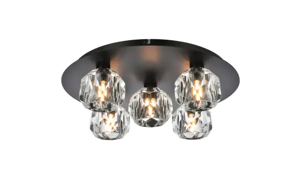 Installation Manual
Specification Sheet
Dimensions
Length: 16"
Width: 16"
Height: 4"
Wire Length: 10"
Depth: 16"
Specifications
Assembly Required: YES
Bulb Included: No
Crystal/Glass Color: Clear
Dimmable: Yes
Distressed Finish: No
Dry/Wet/Damp: Dry
ETL: Yes
Finish (Color): Black and Clear
Fixture Material: Iron and Crystal
Hardware Finish: Nickel
Harware Material: Iron
Max/Nominal Watt: 100
Number of Lights: 5
Product Shape: Linear
Product Type: Flush Mounts
Product Warranty: 1 year limited
Socket Type: G9
Wattage/Bulb: 20
Weight: 12.83
Wire Included: Yes
Shipment type: Small Parcel
US Shipping Cost: $15.00