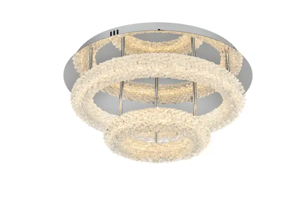 Dimensions
Length: 22"
Width: 22"
Height: 10"
Wire Length: 12"
Specifications
Assembly Required: No
Average Life (Hours): 20000
Bulb Included: Yes
#N/A
Color Temperature: 3000K+4500K+6000K
CRI: 80
Crystal/Glass Color: Clear
Dimmable: Yes
Distressed Finish: No
Dry/Wet/Damp: Dry
ETL: Yes
Finish (Color): Chrome
Fixture Material: Iron and Crystal
Hanging Device: Steel Wire
Hardware Finish: Chrome
Harware Material: Iron
Lumens: 4480
Number of Lights: 2
Product Shape: Round
Product Type: Flush Mounts
Product Warranty: 3 year limited
Socket Type: LED SMD
UL & ULC Standard: No
Voltage: 110V - 125V
Wattage/Bulb: 40
Watts: 64
Weight: 23
Wire Included: Yes
Shipment type: Small Parcel
US Shipping Cost: $22.00