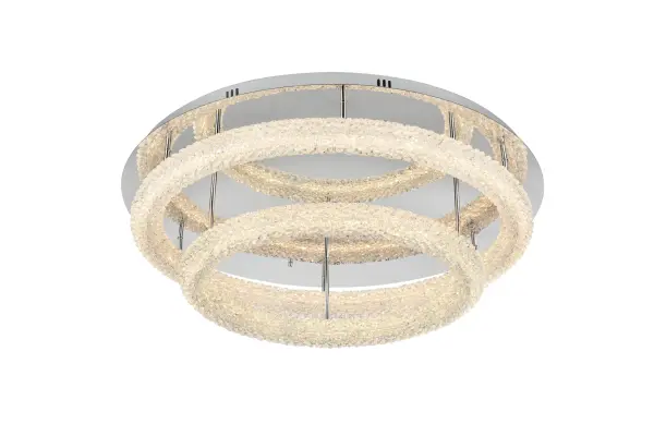 Dimensions
Width: 33.5"
Height: 10"
Wire Length: 12"
Specifications
Assembly Required: No
Average Life (Hours): 20000
Bulb Included: Yes
CRI: 80
Crystal/Glass Color: Clear
Dimmable: Yes
Distressed Finish: No
Dry/Wet/Damp: Dry
ETL: Yes
Finish (Color): Chrome
Fixture Material: Iron and Crystal
Hardware Finish: Chrome
Harware Material: Iron
Lumens: 5460
Number of Lights: 2
Product Shape: Round
Product Type: Flush Mounts
Product Warranty: 1 year limited
Socket Type: LED SMD
UL & ULC Standard: No
Voltage: 110V - 125V
Watts: 78
Weight: 48
Wire Included: Yes
Shipment type: Oversized Ground
US Shipping Cost: $142.00