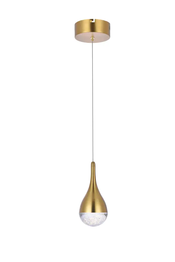 Specification Sheet
Dimensions
Chain/Rod Length: 71"
Length: 5"
Width: 5"
Height: 9"
Maximum Height: 82"
Wire Length: 71"
Specifications
Assembly Required: No
Average Life (Hours): 20000
Bulb Included: Yes
Color Temperature: 3000K
CRI: 80
Crystal/Glass Color: Clear
Dimmable: Yes
Distressed Finish: No
Dry/Wet/Damp: Dry
ETL: Yes
Finish (Color): Satin Gold
Fixture Material: Iron and Glass
Hardware Finish: Satin Gold
Harware Material: Iron
Lumens: 400
Max/Nominal Watt: 5W
Number of Lights: 1
Product Shape: Round
Product Type: Pendants
Product Warranty: 1 year limited
Socket Type: LED
UL & ULC Standard: No
Voltage: 110V - 125V
Wattage/Bulb: 5W
Watts: 5
Weight: 3
Wire Included: Yes
Shipment type: small parcel
US Shipping Cost: $13.00