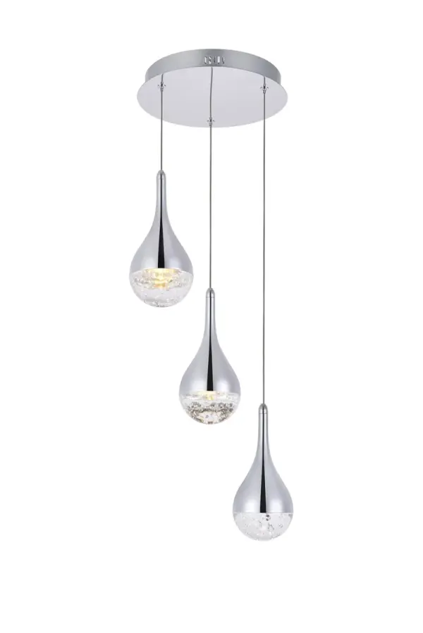 As pure and beautiful as its looks, the Amherst Collection offers a sparkle and sense of luxury that other types of lighting just cannot duplicate. Timeless and sophisticated, this collection is exquisite in any décor. This collection is avialable in mulitple sizes. Collection: Amherst Rooms: dining room, living room, kitchen, stairway, entry way Finish: chrome Crystal: clear Width: 12.00" Height: 9.00" Length: 12.00" Weight: 8.00 lb Chain: 70.9`` Wire: 71" clear Canopy: 10.24"x1.45" Bulbs Included Number of Bulbs: 3 Maximum Wattage: 5.00 W Bulb Type: LED Bulb Base: Integrated Light Source: LED Light Output: 1200.00 lm Color Temperature: 3000 K Dimmable Rated Average Life: 30000 Voltage: 115.00 V Material: iron, aluminum, and crystal Country of Origin: China Safety Listing: ETL Safety Rating: Dry Title 20 LED Manufacturer Warranty: 3 year limited