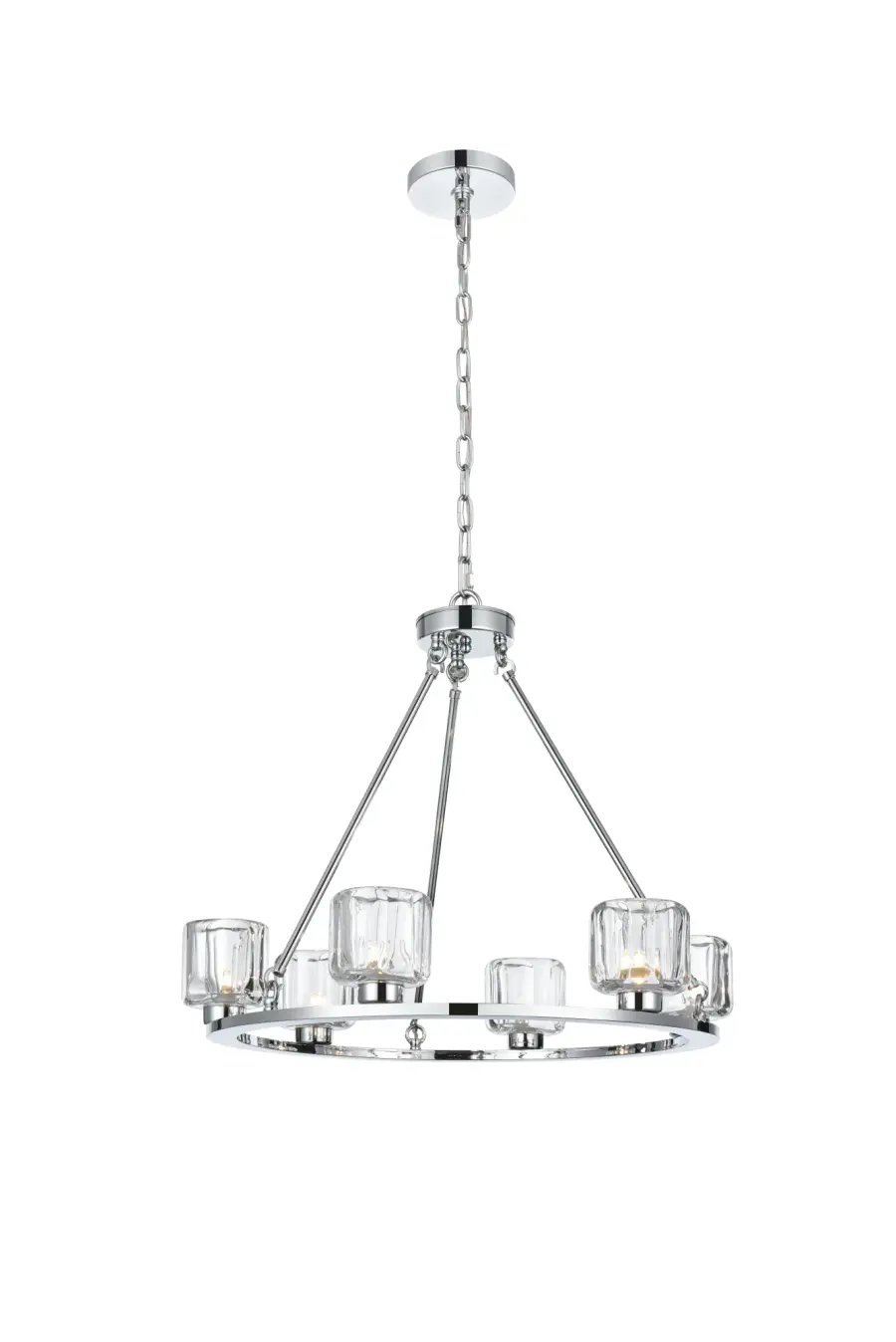 Cadence 6-Light Chandelier in Chrome and Clear Glass - Image 1