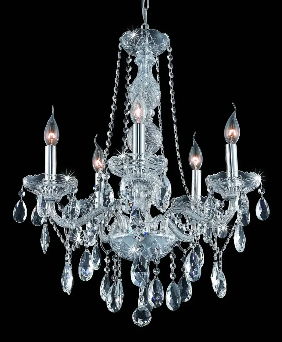 Verona 5-Light Crystal Chandelier in Chrome