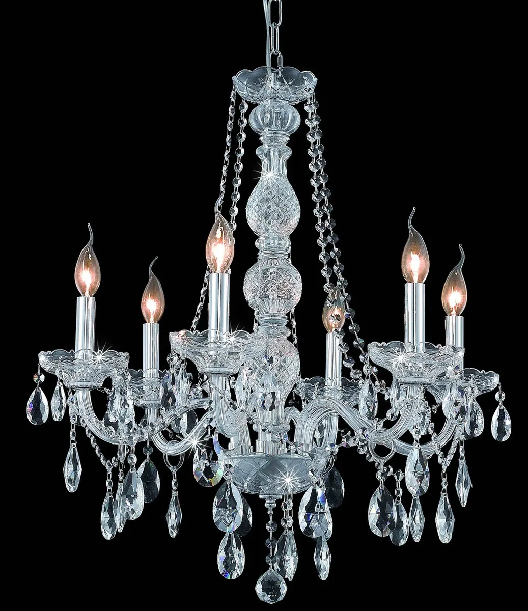 Verona 6-Light Crystal Chandelier in Chrome
