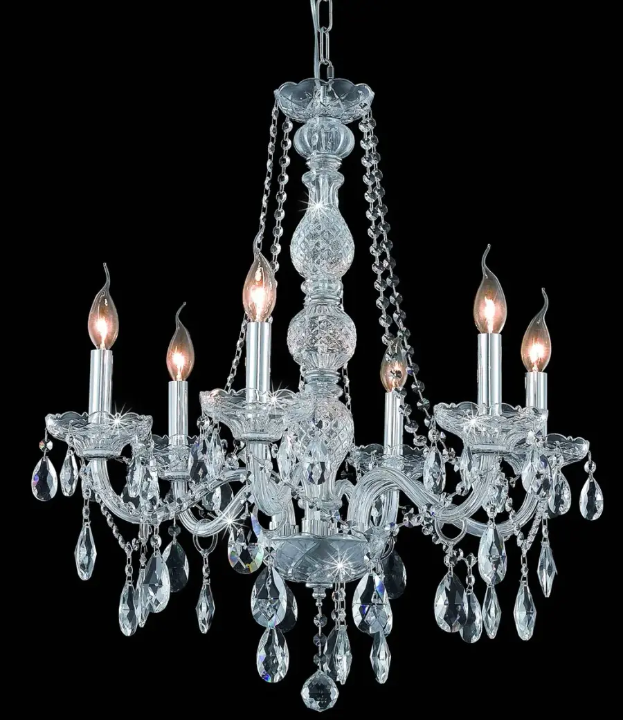 Verona 6-Light Crystal Chandelier in Chrome