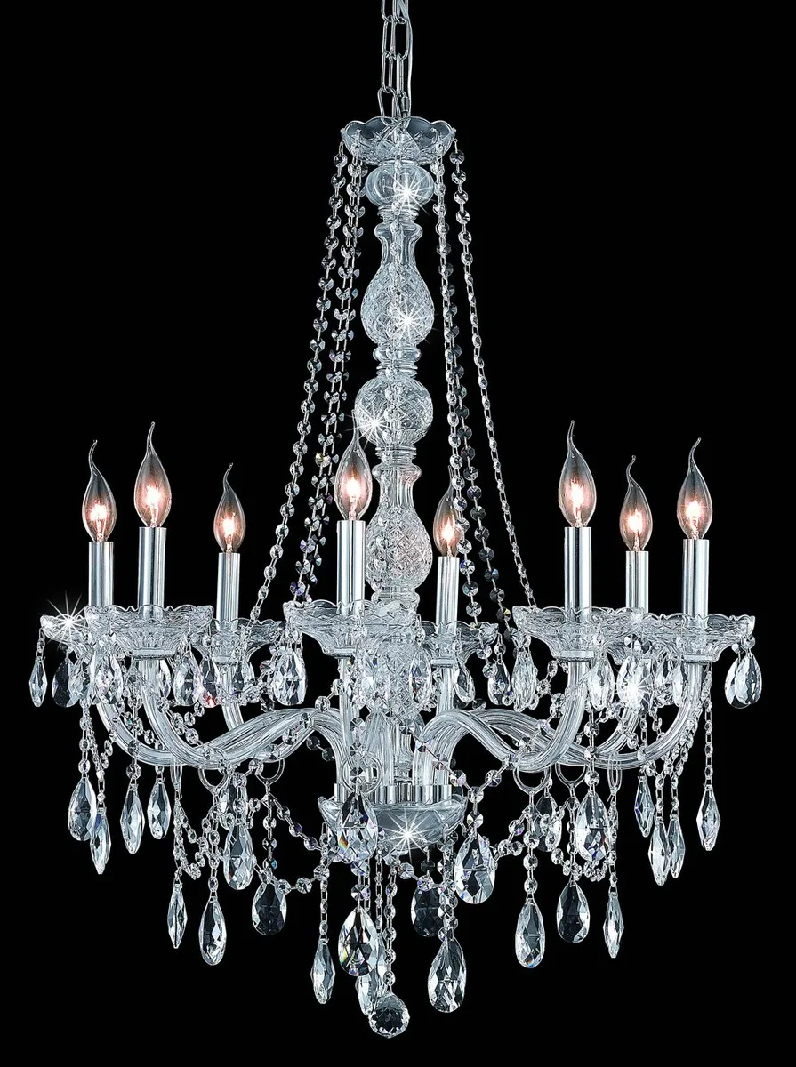 Verona 8-Light Crystal Chandelier in Chrome