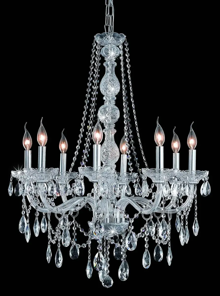 Verona 8-Light Crystal Chandelier in Chrome