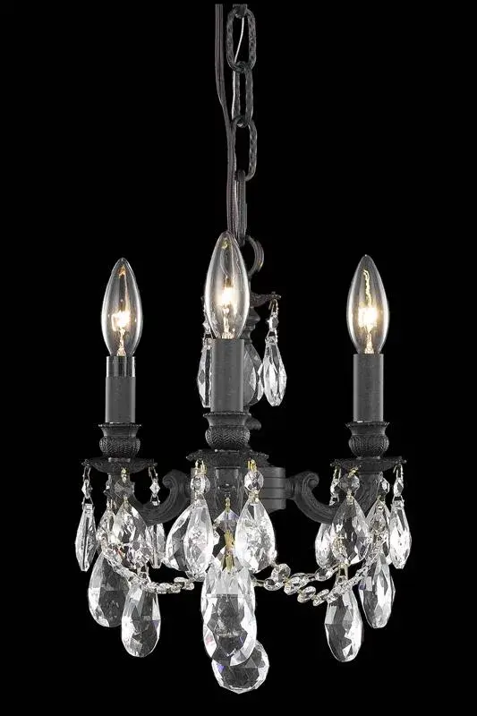 Notes: Royal Crystal Width: 10.00" Height: 10.00" Weight: 5.00 lb Number of Bulbs: 3 Bulb Type: Candelabra