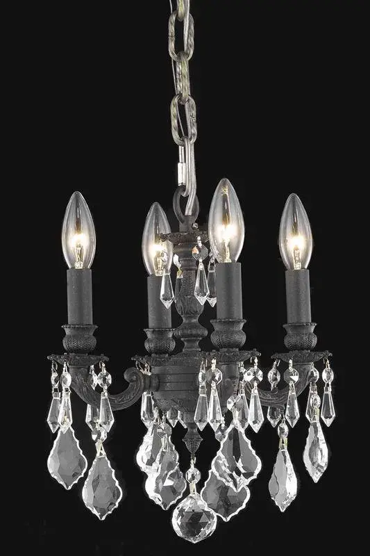 Four Light Mini Chandelier with Royal Crystal