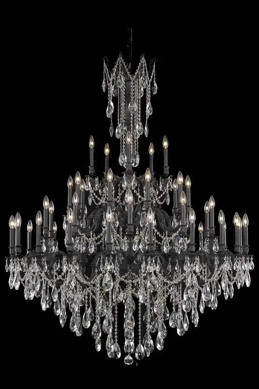 Notes: Royal Crystal Width: 54.00" Height: 66.00" Weight: 250.00 lb Number of Bulbs: 45 Bulb Type: Candelabra