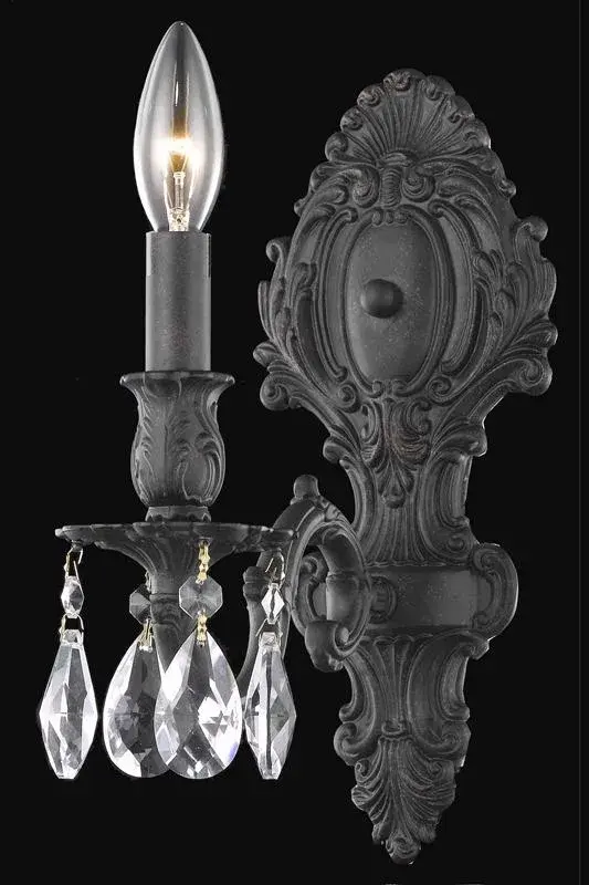 Royal Crystal One Light Chandelier in Dark Bronze