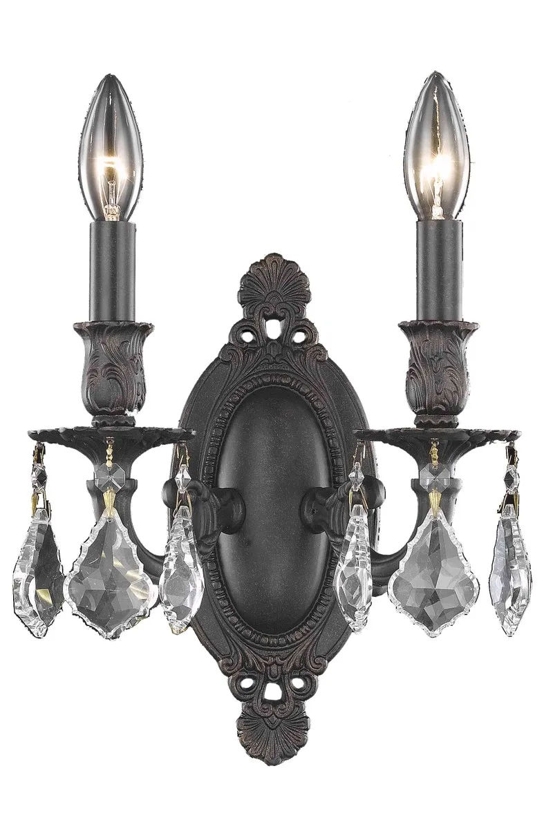 Rosalia Two Light Wall Sconce in Dark Bronze