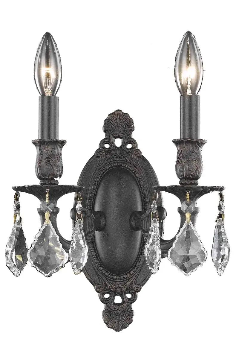 Rosalia Two Light Wall Sconce in Dark Bronze