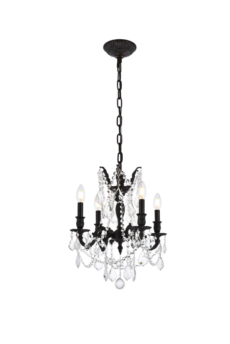 Rosalia Four Light Pendant in Dark Bronze