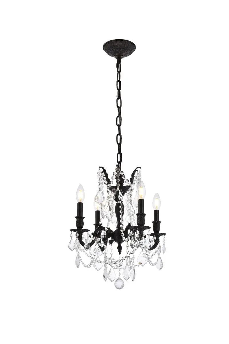 Rosalia Four Light Pendant in Dark Bronze