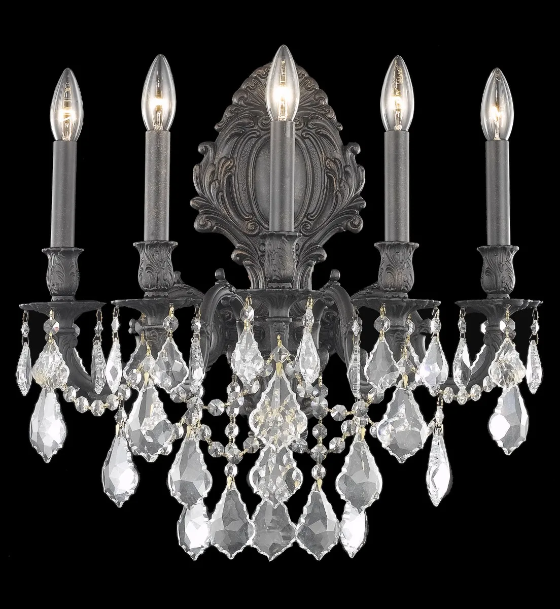 Monarch Five Light Wall Sconce in Dark Bronze