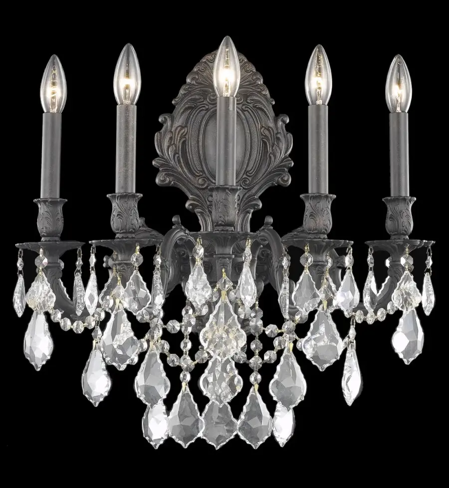 Monarch Five Light Wall Sconce in Dark Bronze