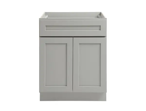 Installation Manual
Specification Sheet
Dimensions
Length: 27"
Width: 24"
Height: 34.5"
Specifications
Assembly Required: Yes
Distressed Finish: No
Finish (Color): Grey
Rubberwood and Plywood
Product Shape: Rectangle
Product Type: Kitchen Base Cabinet
Product Warranty: 1 year limited
Weight: 62.8
Wire Included: No
Wood Type: Rubberwood
Shipment type: Small Parcel
Drawers
Drawers Included: Yes
Number of Drawers: 1
Shelves
Number of Shelves: 1