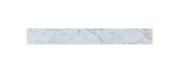 30 inch backsplash in carrara white designed to protect your bathroom walls from splashes and stains. Rooms: Bathroom Finish: Carrara White Width: 0.75" Height: 4.00" Length: 30.00" Weight: 9.00 lb Material: Marble Country of Origin: Vietnam Manufacturer Warranty: 1 year limited