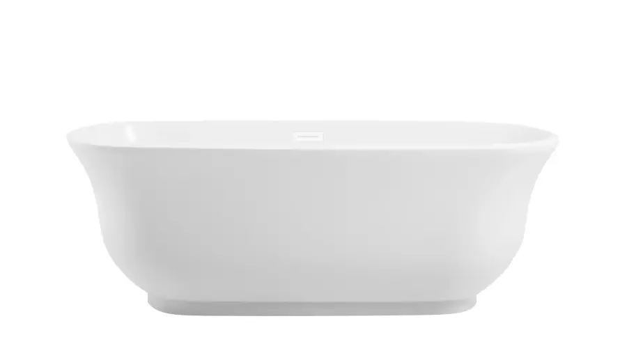 Coralie Freestanding Soaking Bathtub in Glossy White - Image 1