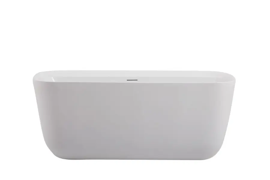 Calum 59" Freestanding Bathtub in Glossy White - Image 1