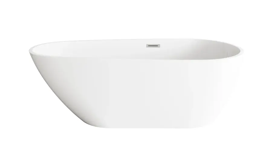 Clinton Freestanding Soaking Bathtub in Glossy White - Image 1