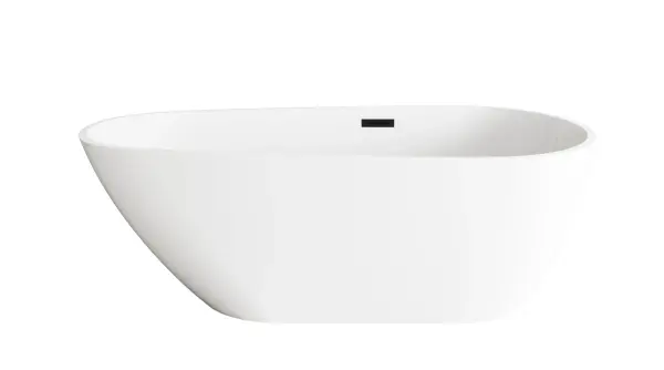 This contemporary freestanding bathtub combines organic flowing lines with modern sophistication. The 15-inch soaking depth and generous capacity deliver a luxurious bathing experience, while customizable drain finishes allow personalization.