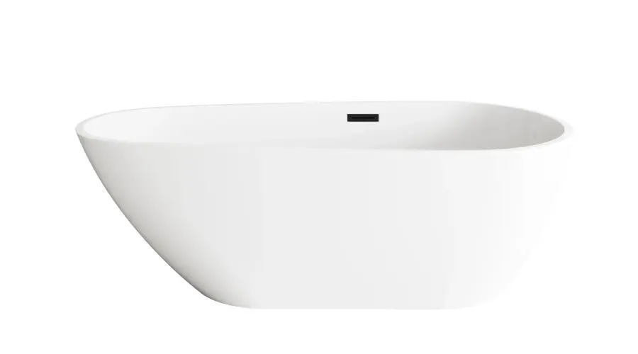 Clinton Freestanding Soaking Bathtub in Glossy White - Image 1
