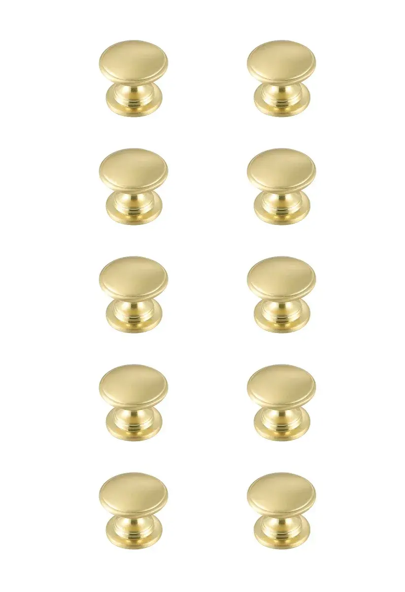 Kaid Brushed Gold Mushroom Knob - 10 Pack