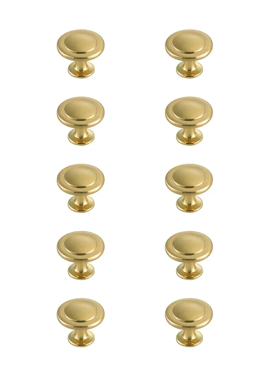Logyn Brushed Gold Mushroom Knob - 10 Pack