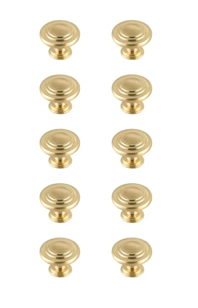 Minu Brushed Gold Mushroom Knob - 10 Pack