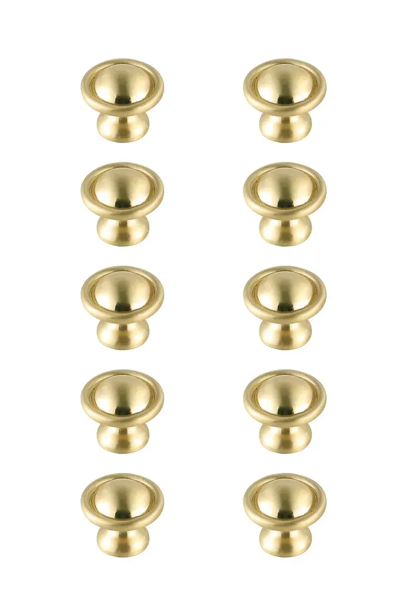 Kadea Brushed Gold Mushroom Knob - 10 Pack