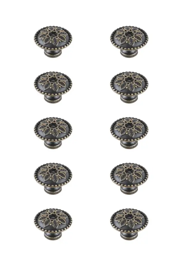 The traditional drawer mushroom knobs are a fabulous upgrade to any kitchen, bathroom, or furniture. They are easy to install and provides a beautiful accent to your furniture. Each of the hardware conveniently comes with two sets of mounting screws to save your time and trip to the hardware store. The ten pack hardware is packaged individually to protect scratches of your timeless investment during shipping. Collection: Corio Rooms: Bathroom, Kitchen Finish: Antique Bronze Width: 0.90" Height: 0.60" Length: 0.90" Weight: 0.50 lb Extension from Wall: 0.60" Material: Metal Country of Origin: China Manufacturer Warranty: 1 year limited