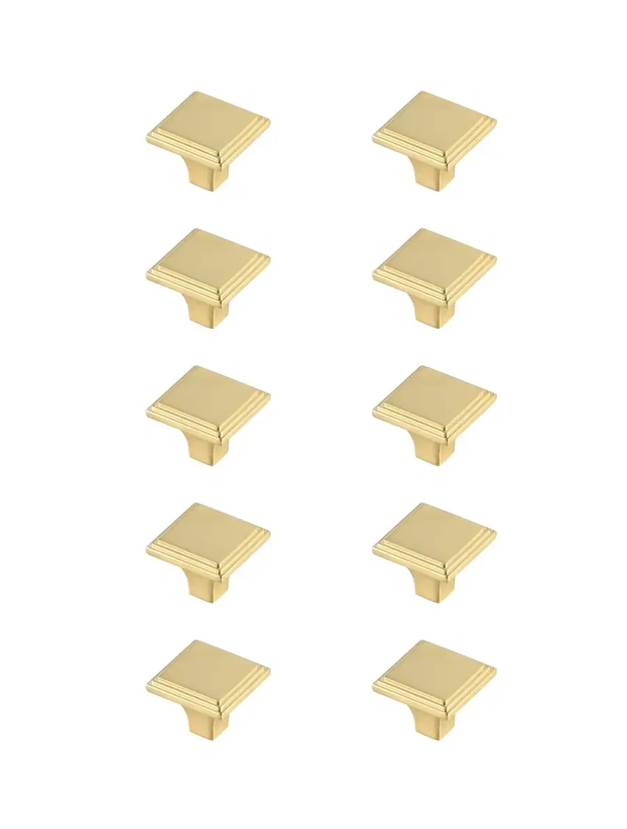 Wilow Square Drawer Knob Multipack in Brushed Gold (Set of 10)