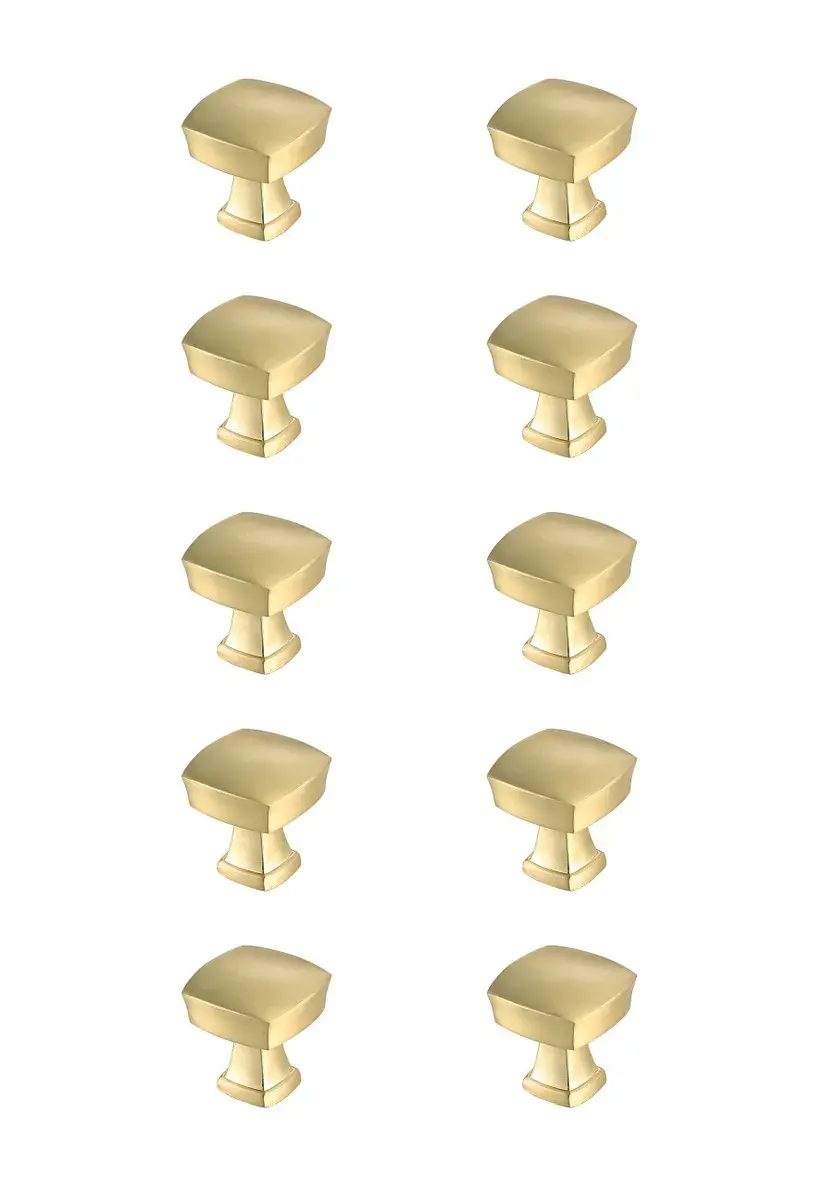 Irvin Square Drawer Knob Multipack in Brushed Gold (Set of 10)