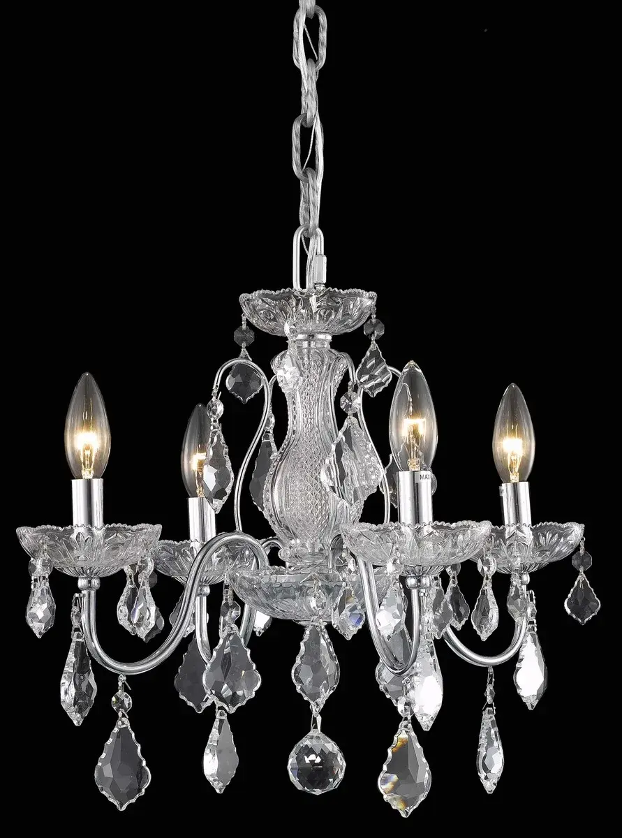 Calista 4-Light Crystal Chandelier in Chrome