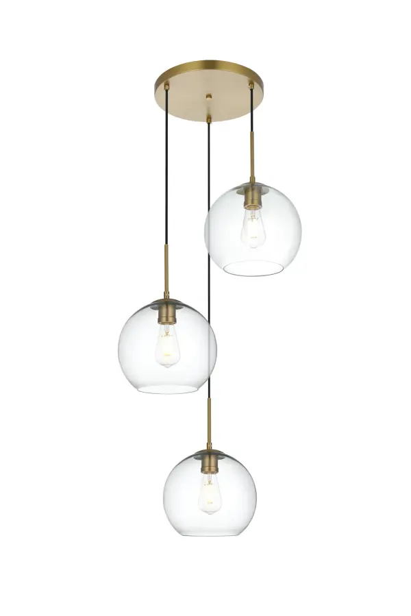 Dimensions
Chain/Rod Length: 79"
Length: 20"
Width: 20"
Height: 10"
Maximum Height: 89"
Wire Length: 79"
Specifications
Assembly Required: No
Bulb Included: Not Included
Dimmable: Yes
Distressed Finish: No
Dry/Wet/Damp: Dry
ETL: YES
Finish (Color): Satin Gold and Clear
Fixture Material: Iron and Glass
Hanging Device: Cord
Hardware Finish: Satin Gold
Harware Material: Iron
Max/Nominal Watt: 120W
Number of Lights: 3
Product Type: Pendants
Product Warranty: 1 year limited
Socket Type: E26
UL & ULC Standard: No
Voltage: 110V - 125V
Wattage/Bulb: 40W
Weight: 8
Wire Included: Yes
Shipment type: Small parcel