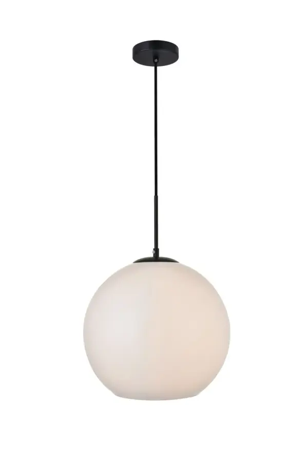 Baxter One Light Pendant in Black and Frosted White