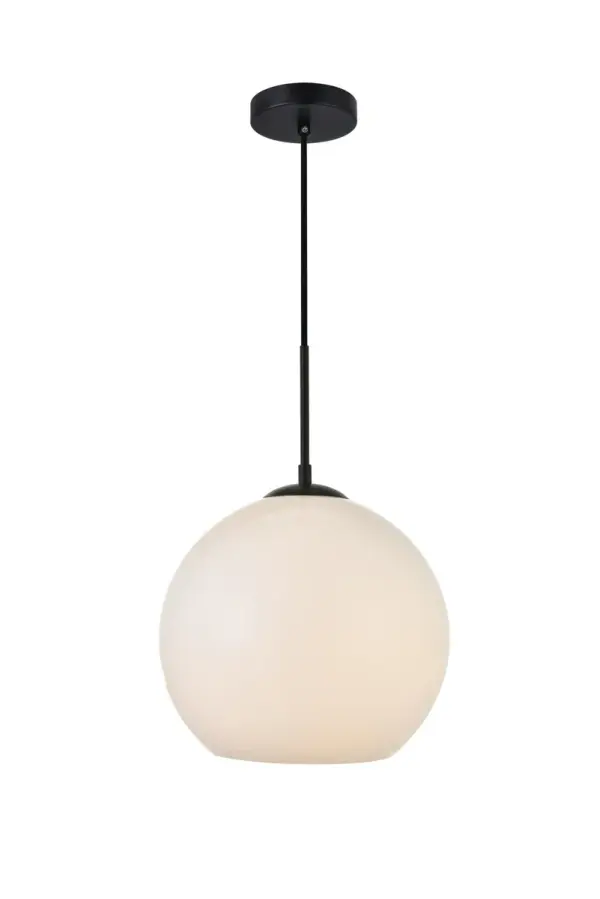 Baxter One Light Pendant in Black and Frosted White