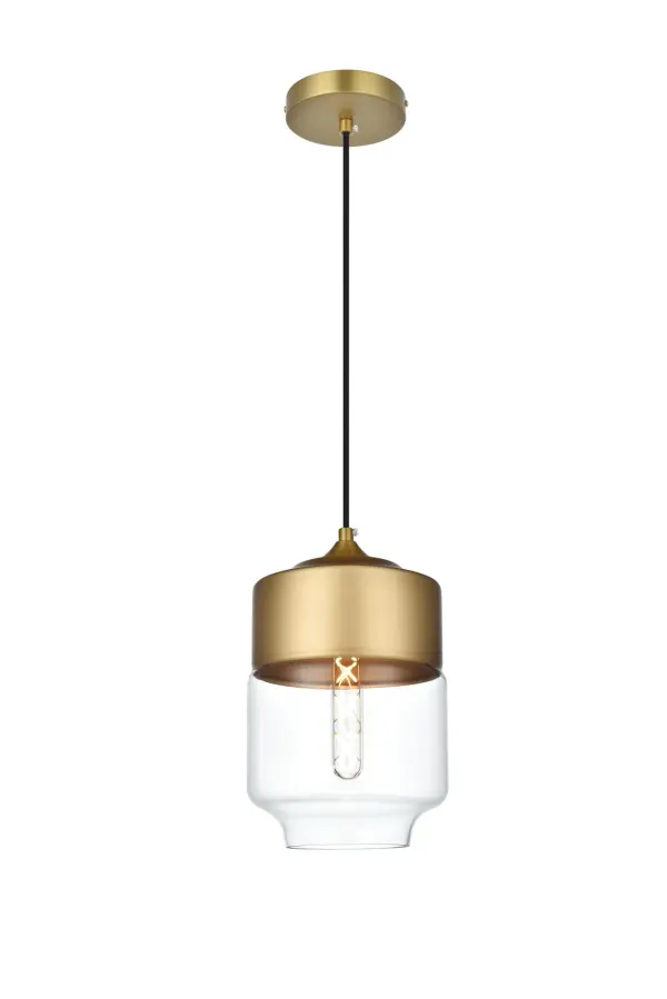 Dimensions
Chain/Rod Length: 60"
Length: 7"
Width: 7"
Height: 11"
Maximum Height: 71"
Wire Length: 60"
Specifications
Assembly Required: No
Bulb Included: Not Included
Dimmable: Yes
Distressed Finish: No
Dry/Wet/Damp: Dry
ETL: YES
Finish (Color): Satin Gold and Clear
Fixture Material: Iron and Glass
Hanging Device: Cord
Hardware Finish: Satin Gold
Harware Material: Iron
Max/Nominal Watt: 40W
Number of Lights: 1
Product Type: Pendants
Product Warranty: 1 year limited
Socket Type: E26
UL & ULC Standard: No
Voltage: 110V - 125V
Wattage/Bulb: 40W
Weight: 2
Wire Included: Yes
Shipment type: Small parcel