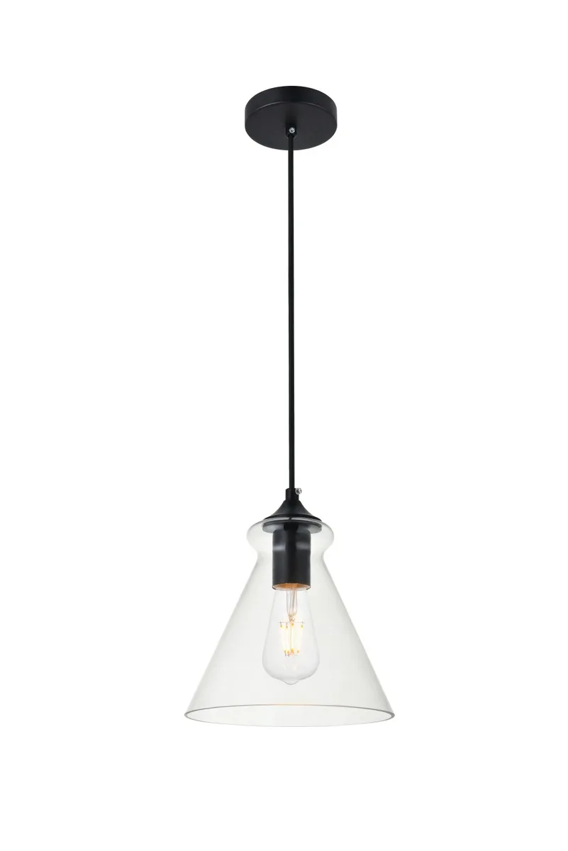 DESTRY One Light Pendant in Black and Clear