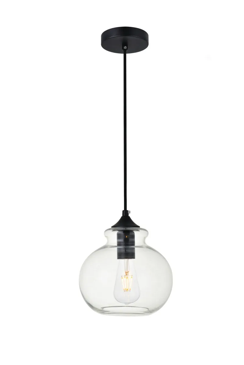 DESTRY One Light Pendant in Black and Clear