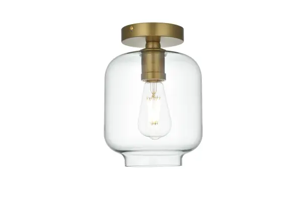 Dimensions
Length: 7"
Width: 7"
Height: 10"
Wire Length: 11"
Specifications
Assembly Required: No
Bulb Included: Not Included
Dimmable: Yes
Distressed Finish: No
Dry/Wet/Damp: Dry
ETL: YES
Finish (Color): Satin Gold and Clear
Fixture Material: Iron and Glass
Hardware Finish: Satin Gold
Harware Material: Iron
Max/Nominal Watt: 40W
Number of Lights: 1
Product Shape: Cylinder
Product Type: Flush Mounts
Product Warranty: 1 year limited
Socket Type: E26
UL & ULC Standard: No
Voltage: 110V - 125V
Wattage/Bulb: 40W
Weight: 2
Wire Included: Yes
Shipment type: Small parcel