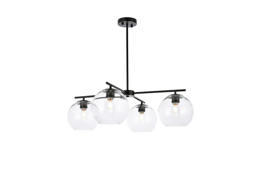 Opus Four Light Pendant in Black and Clear