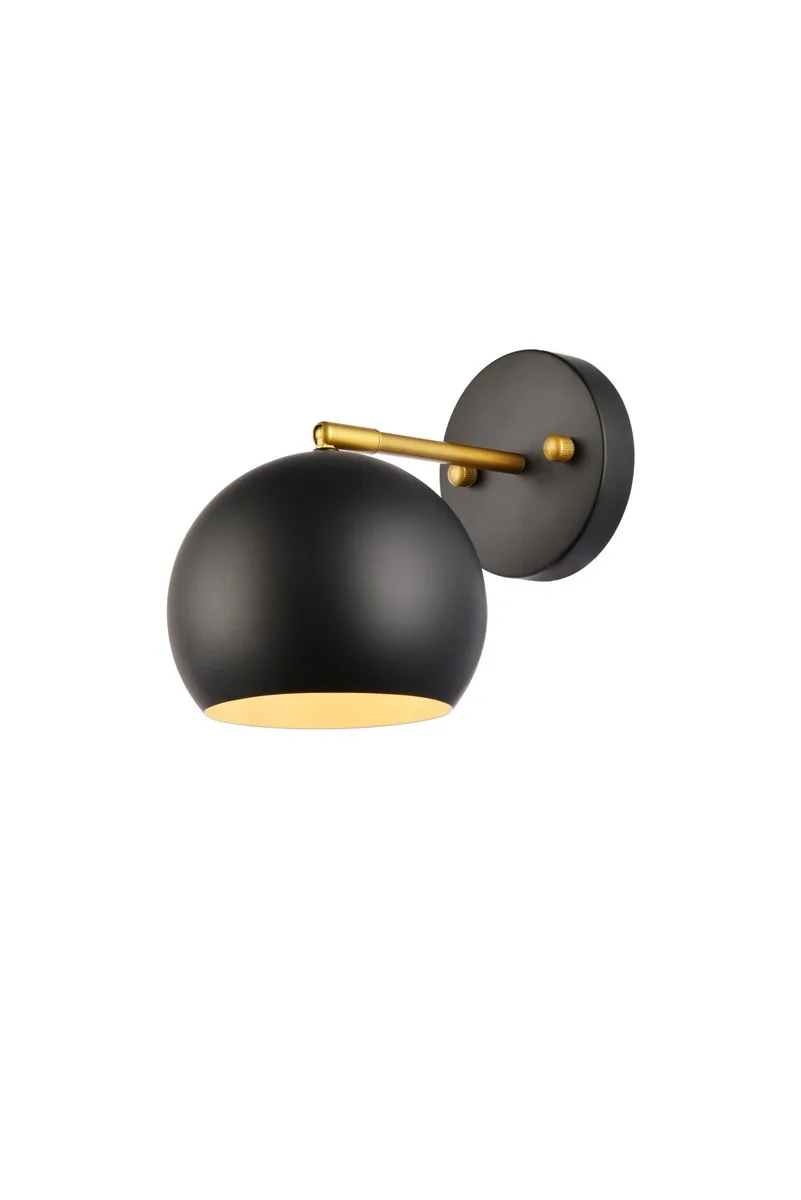 Othello One Light Wall Sconce in Black and Brass