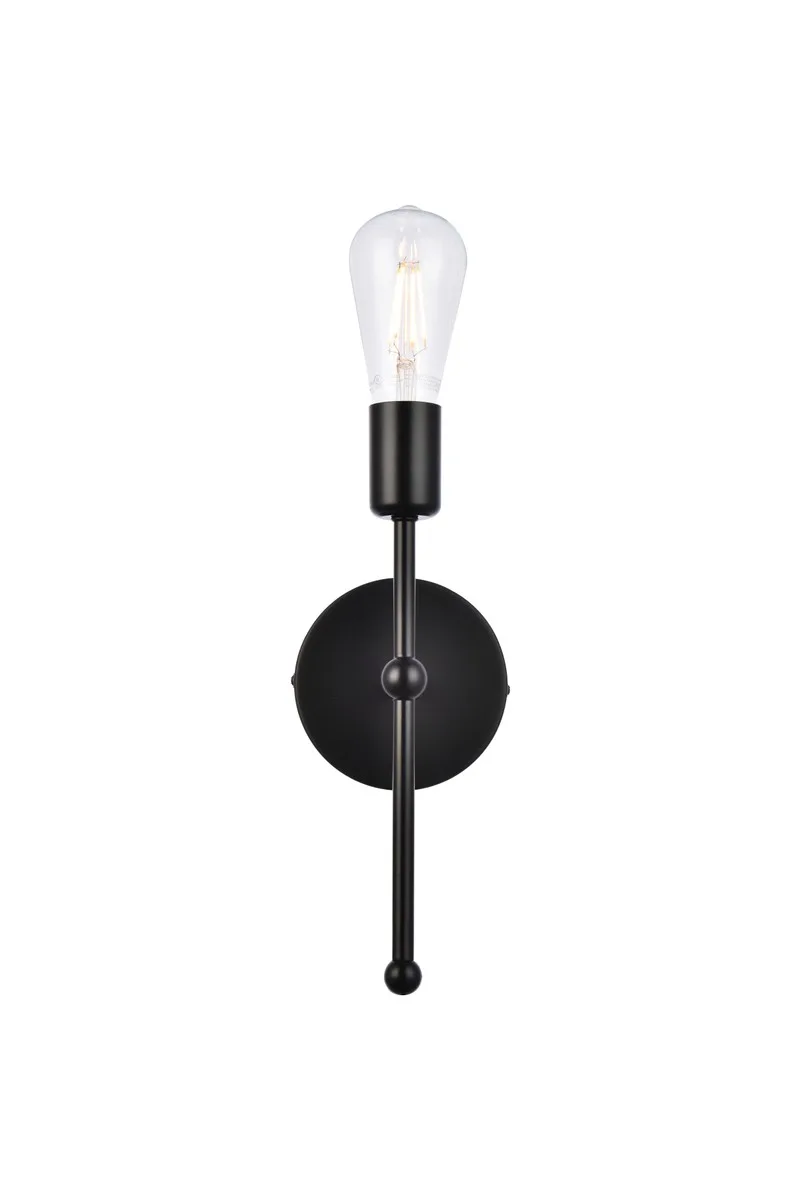 Keely One Light Wall Sconce in Black