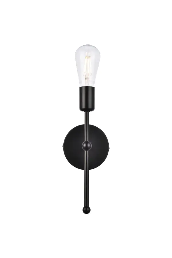 Keely One Light Wall Sconce in Black