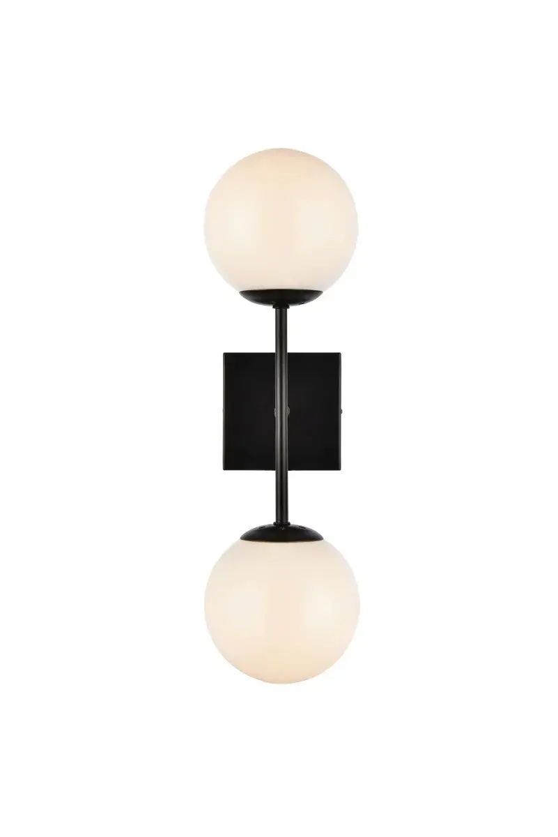 Neri Two Light Wall Sconce in Black and White