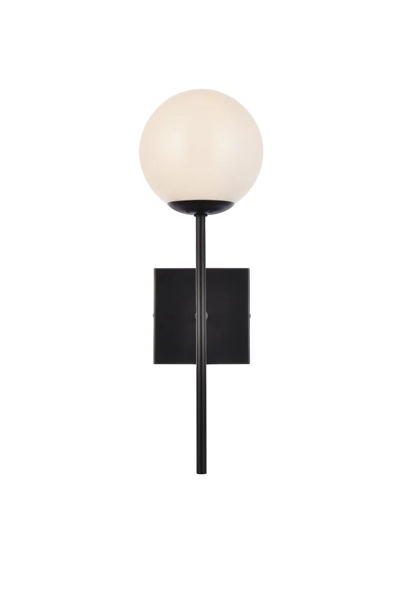 Neri One Light Wall Sconce in Black and White
